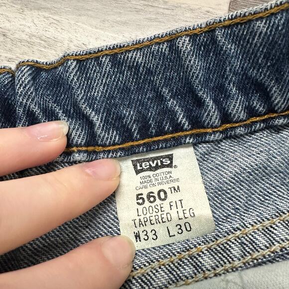 Vintage 90s Levis 560 Women 30 Distressed Cutoff Jean Shorts Jort Orange Tab USA - Picture 4 of 10